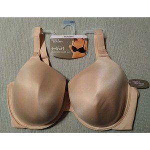 Secret Treasures 40DDD Nursing Bra Beige TShirt Style Hook Eye Underwire Support